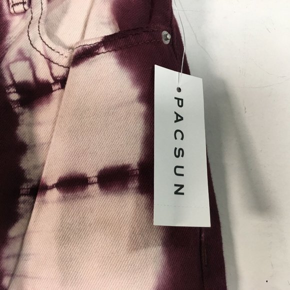 PacSun Tie Dye High Rise Straight Fit Jean, Women's Size 24 - Raspberry - Picture 8 of 16